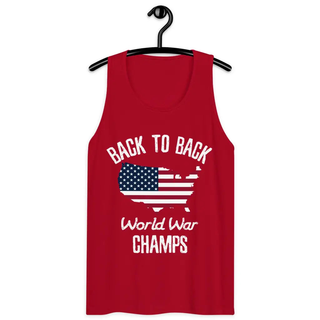 Back To Back World War Champs Men’s Premium Tank Top - Red /