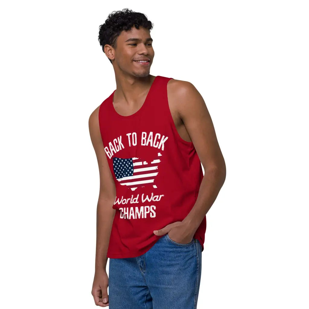 Back To Back World War Champs Men’s Premium Tank Top -