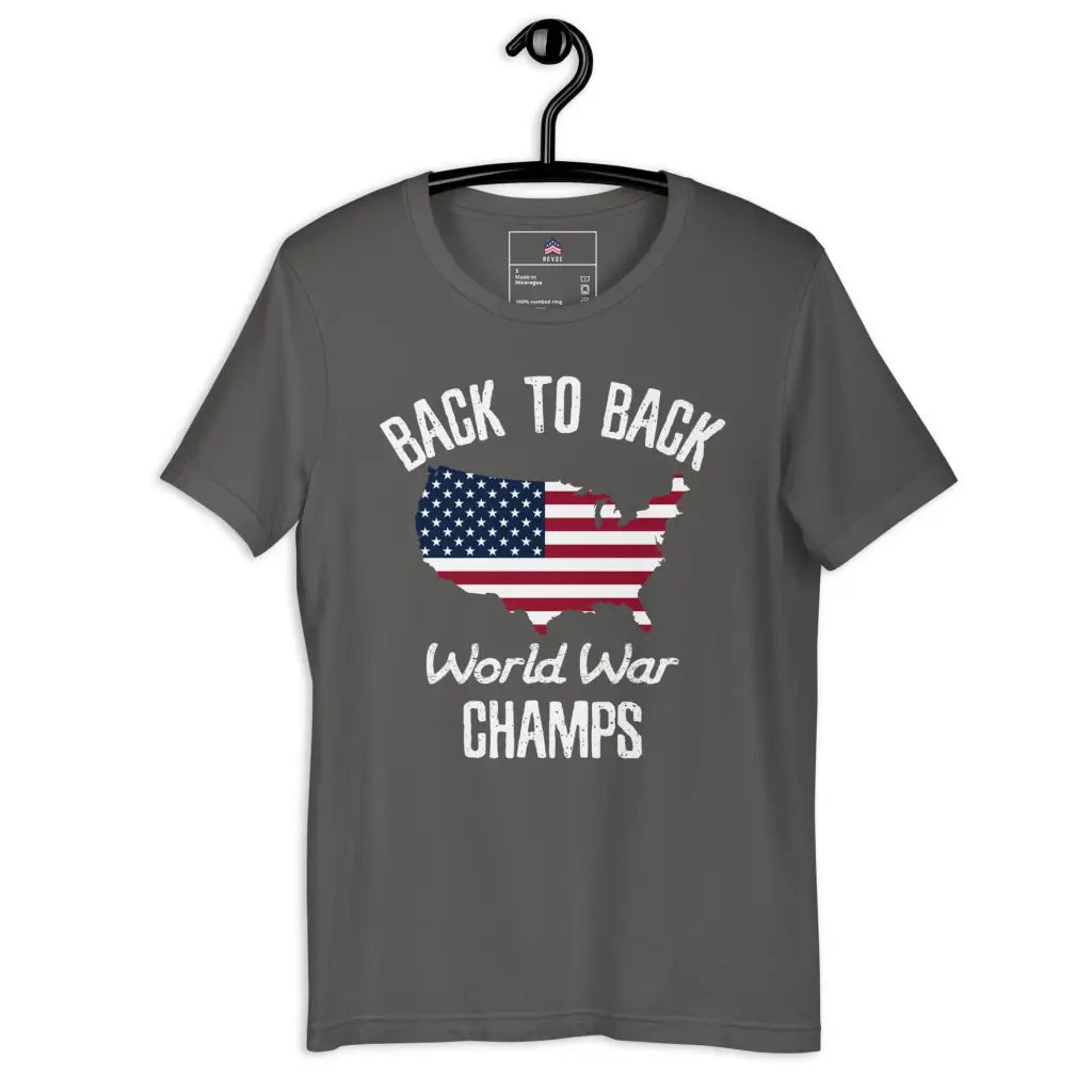 Back To Back World War Champs Unisex T-shirt - Asphalt / s -