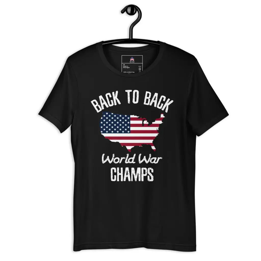 Back To Back World War Champs Unisex T-shirt - Black / Xs -