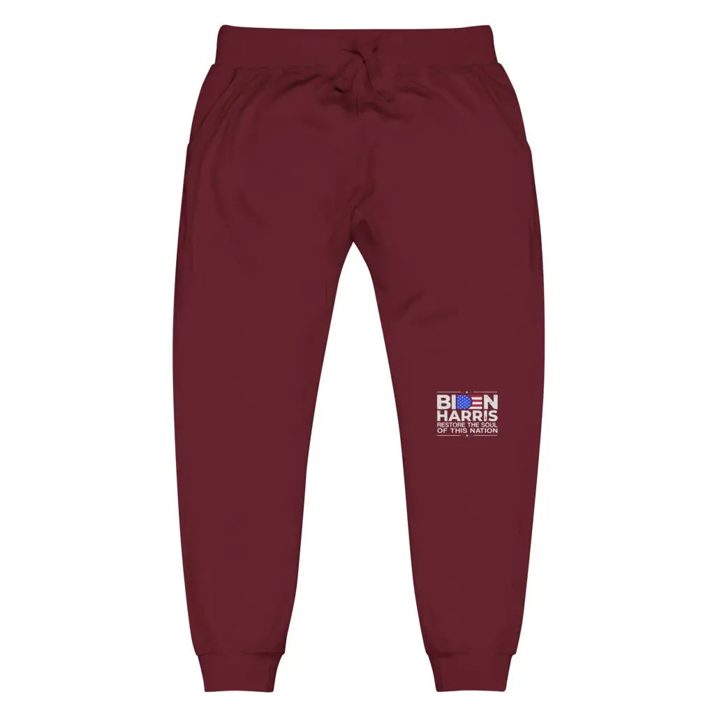 Biden Harris Unisex Fleece Sweatpants - Maroon / Xs -