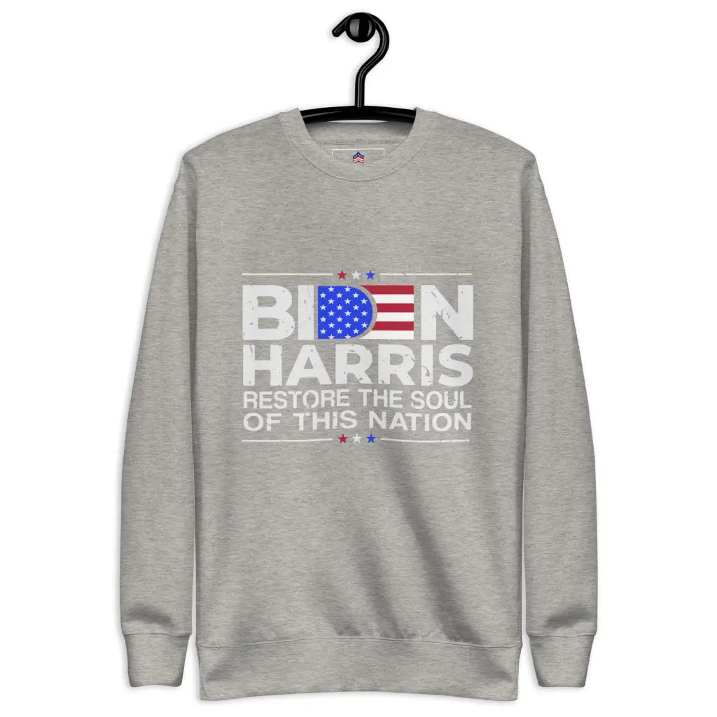 Biden Harris Unisex Premium Sweatshirt - Carbon Grey / s -