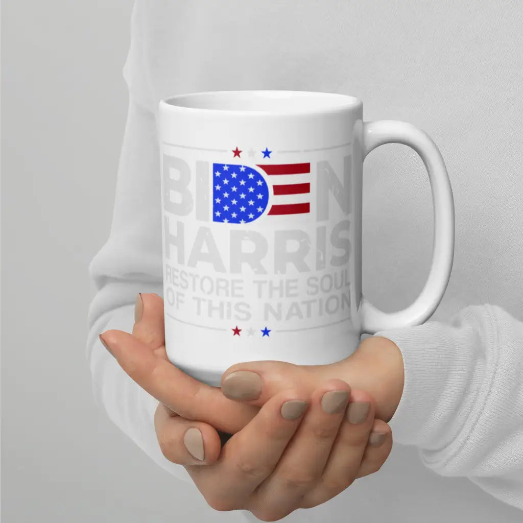 Biden Harris White Glossy Mug - 15oz - Democratic