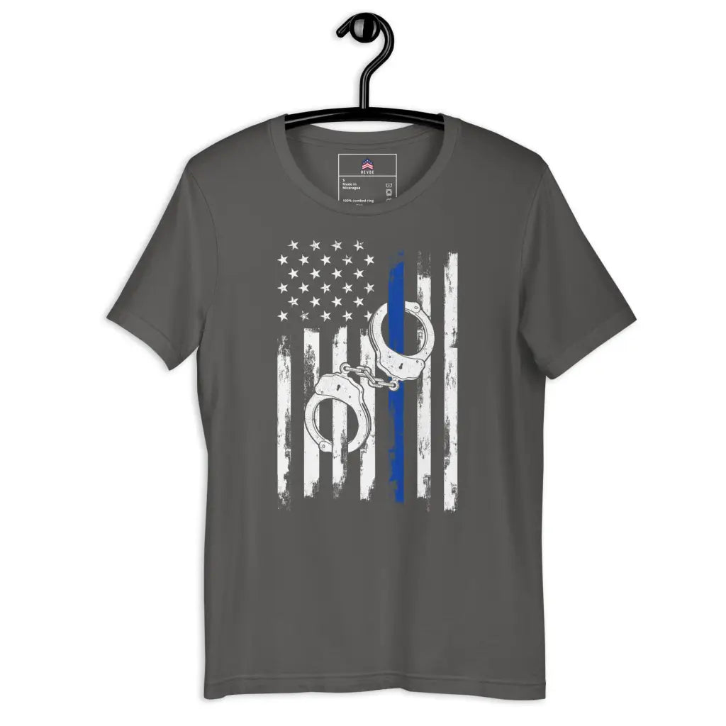 Blue Usa Flag Police Lives Matter Unisex T-shirt - Asphalt /