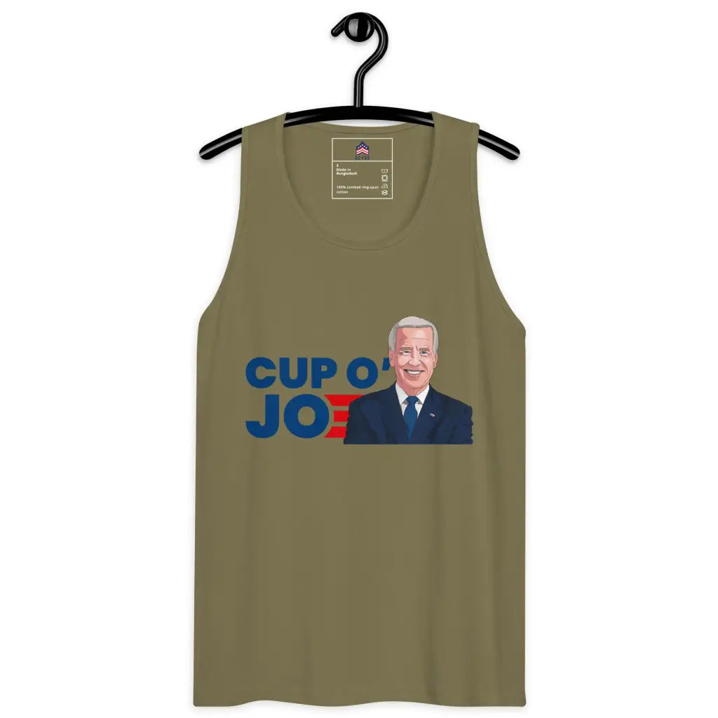 Cup Of Joe Men’s Premium Tank Top - Military Green / s -