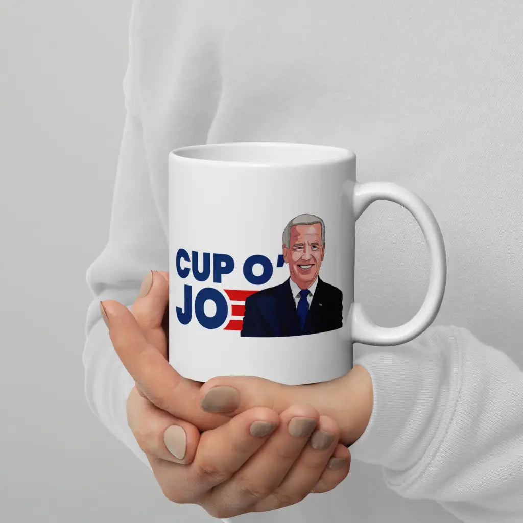 Cup Of Joe White Glossy Mug - 11oz - Democratic