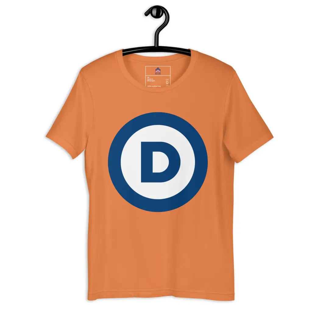 D Logo Unisex T-shirt - Burnt Orange / Xs - Democratic