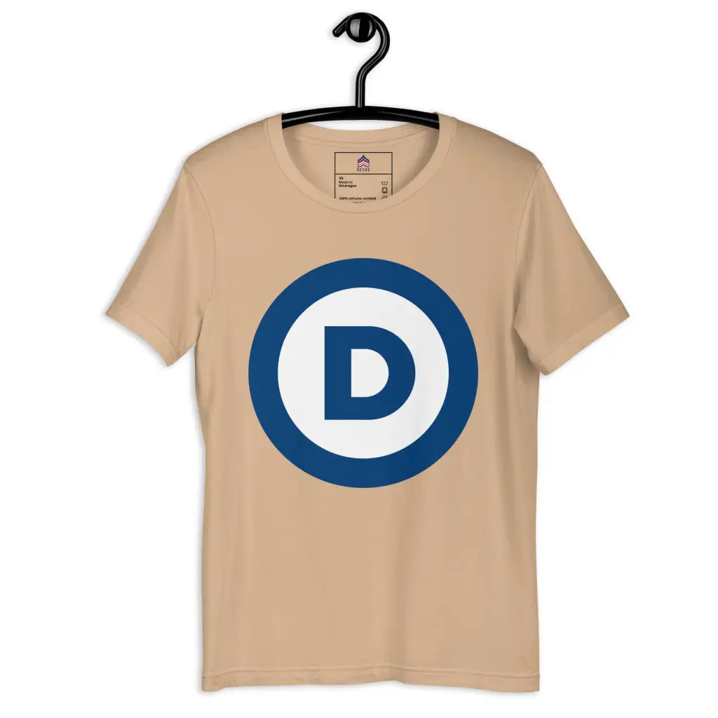 D Logo Unisex T-shirt - Tan / Xs - Democratic