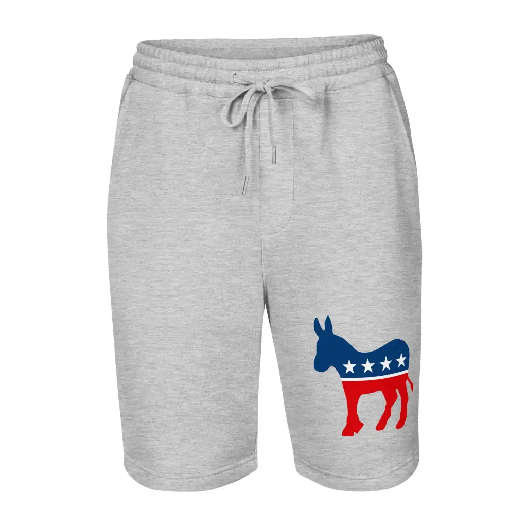 Democrat Donkey Men’s Fleece Shorts - Heather Grey / s -