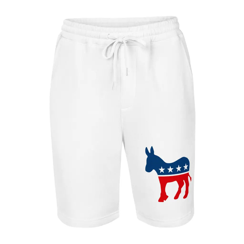 Democrat Donkey Men’s Fleece Shorts - White / s - Democratic