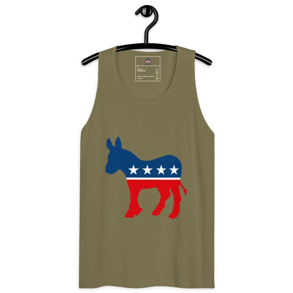 Democrat Donkey Men’s Premium Tank Top - Military Green / s