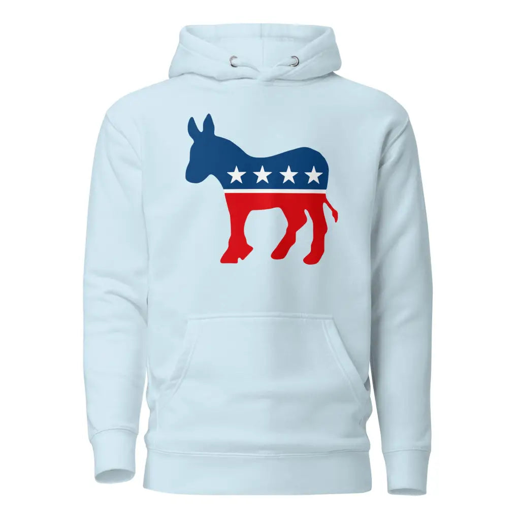 Democrat Donkey Unisex Hoodie - Sky Blue / s - Democratic