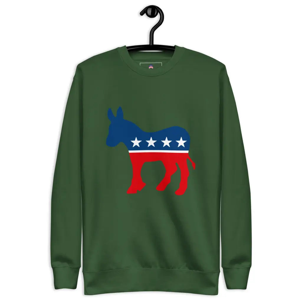 Democrat Donkey Unisex Premium Sweatshirt - Forest Green / s