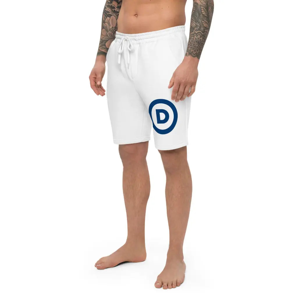 Democrat Logo Men’s Fleece Shorts - White / s - Democratic