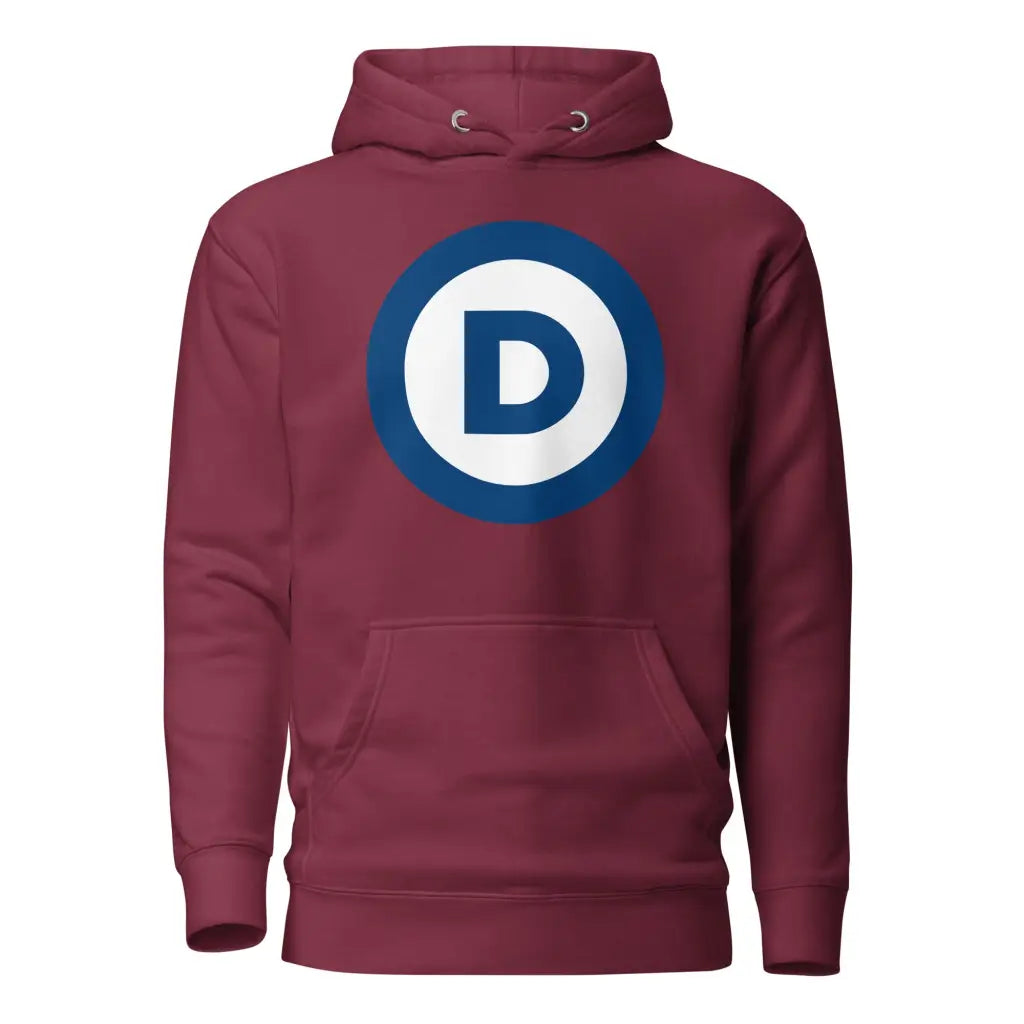 Democrat Logo Unisex Hoodie - Maroon / s - Democratic