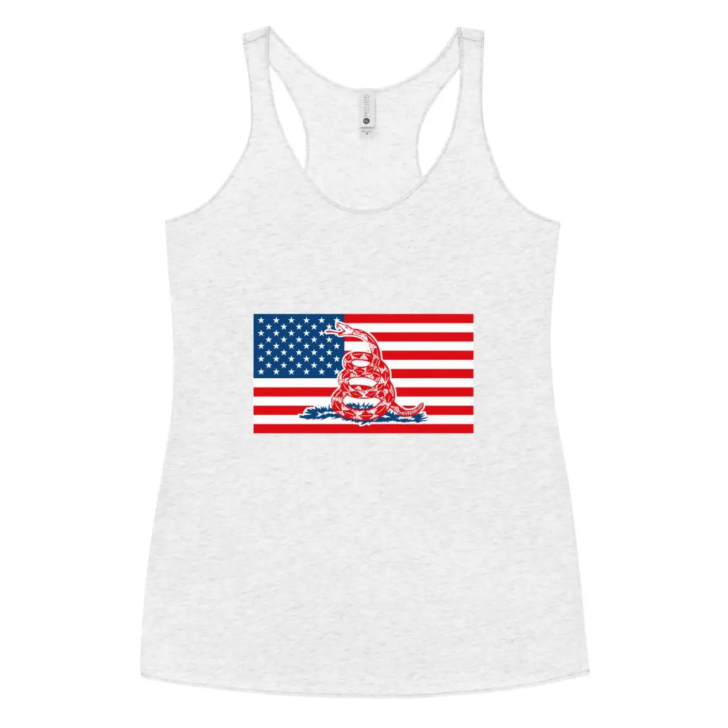 Don’t Tread On Me Women’s Racerback Tank - Heather White /