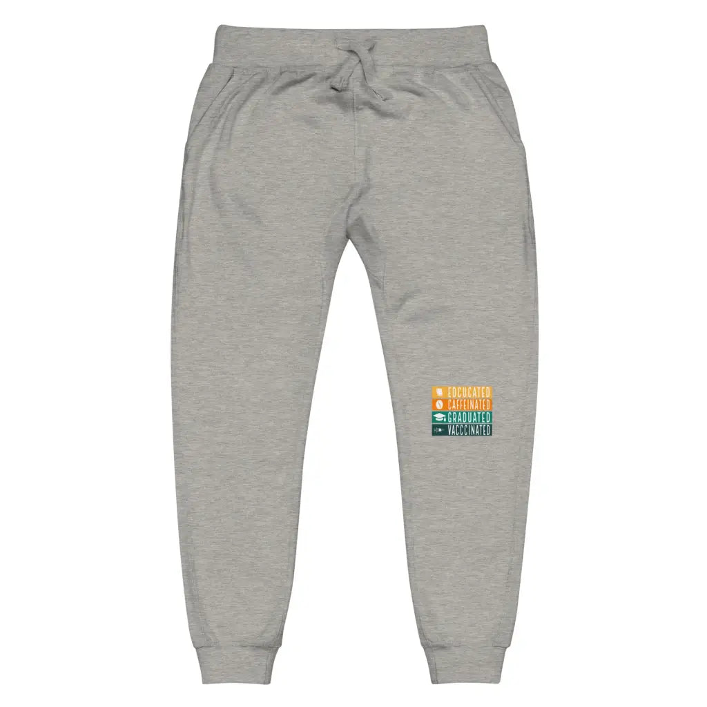 Educated Vaccinated Unisex Fleece Sweatpants - Carbon Grey /