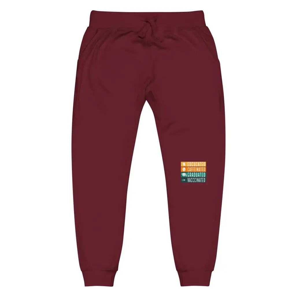 Educated Vaccinated Unisex Fleece Sweatpants - Democratic