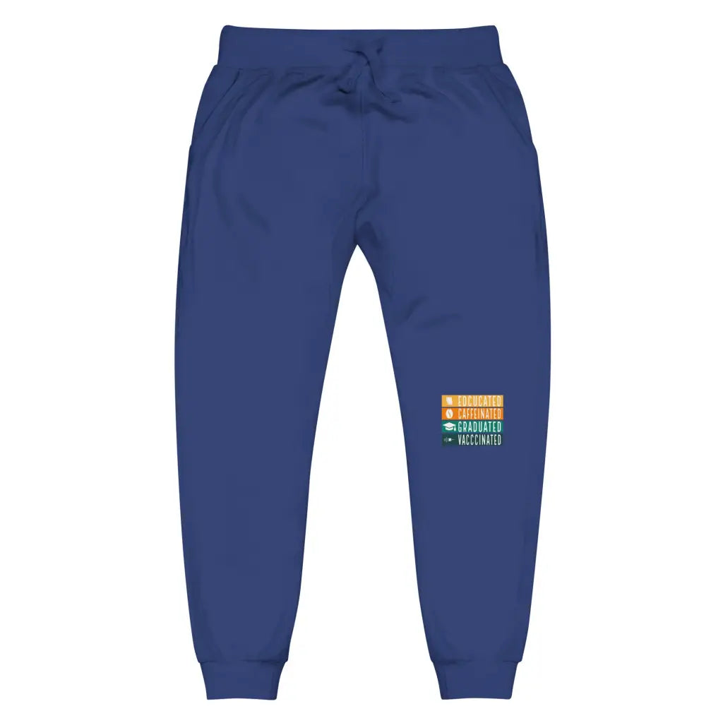 Educated Vaccinated Unisex Fleece Sweatpants - Team Royal /