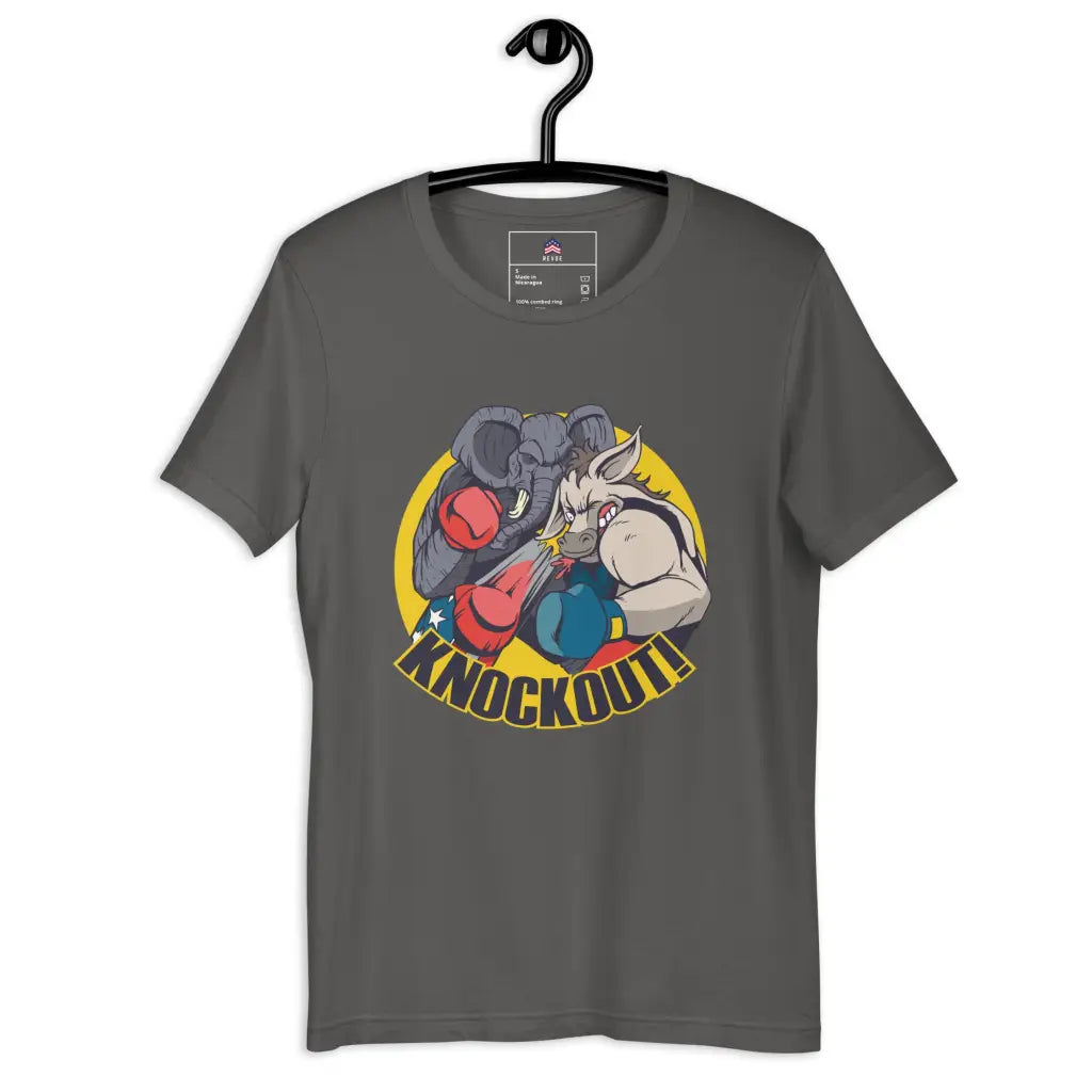 Elephant Donkey Knockout Unisex T-shirt - Asphalt / s -