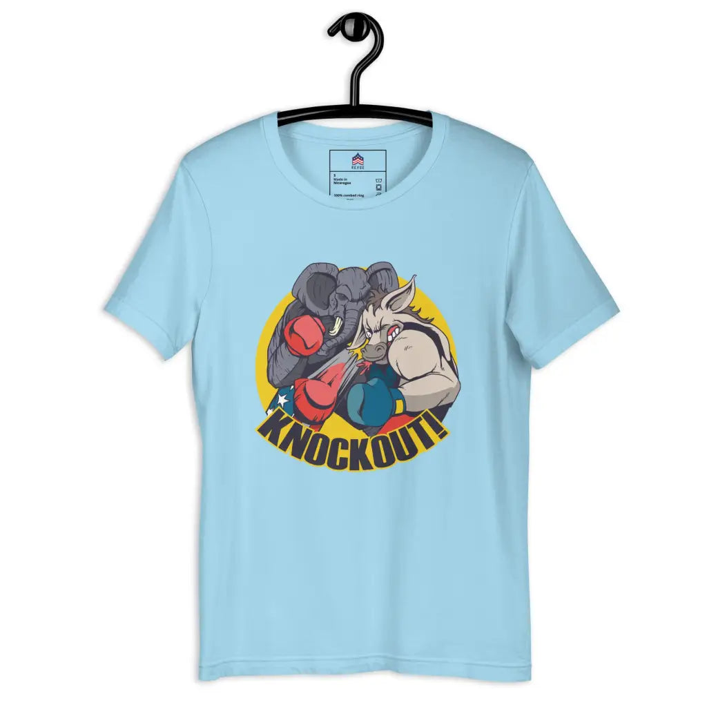 Elephant Donkey Knockout Unisex T-shirt - Ocean Blue / s -