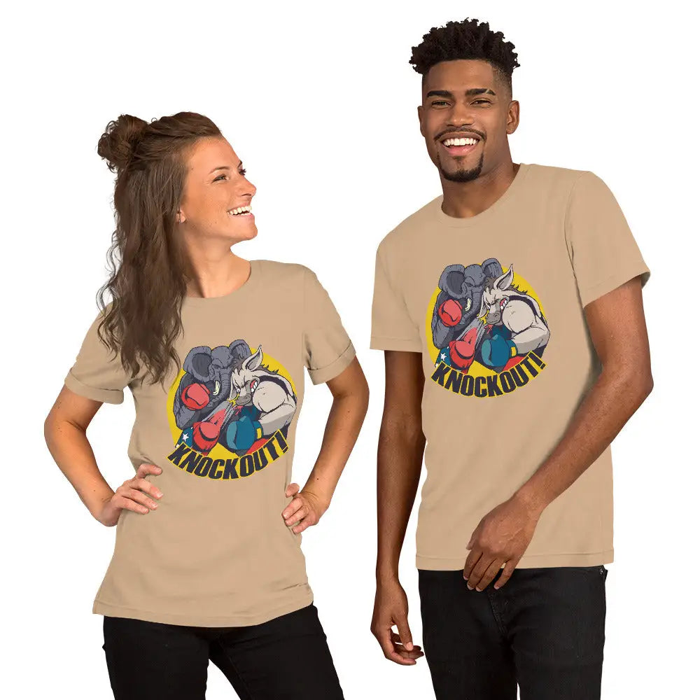 Elephant Donkey Knockout Unisex T-shirt - Republican