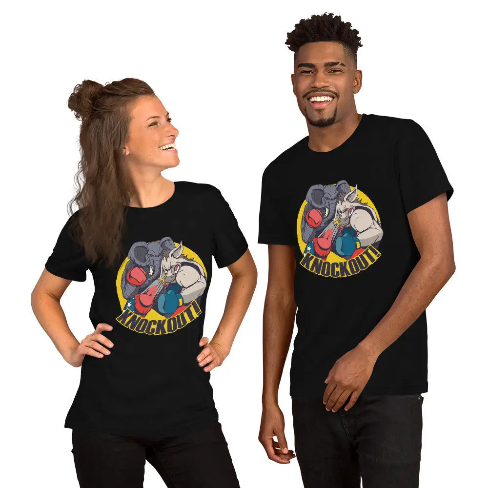 Elephant Donkey Knockout Unisex T-shirt - Republican