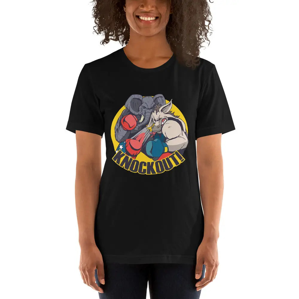 Elephant Donkey Knockout Unisex T-shirt - Republican