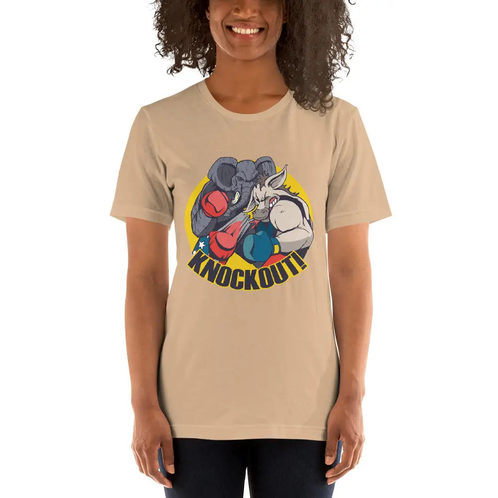 Elephant Donkey Knockout Unisex T-shirt - Republican