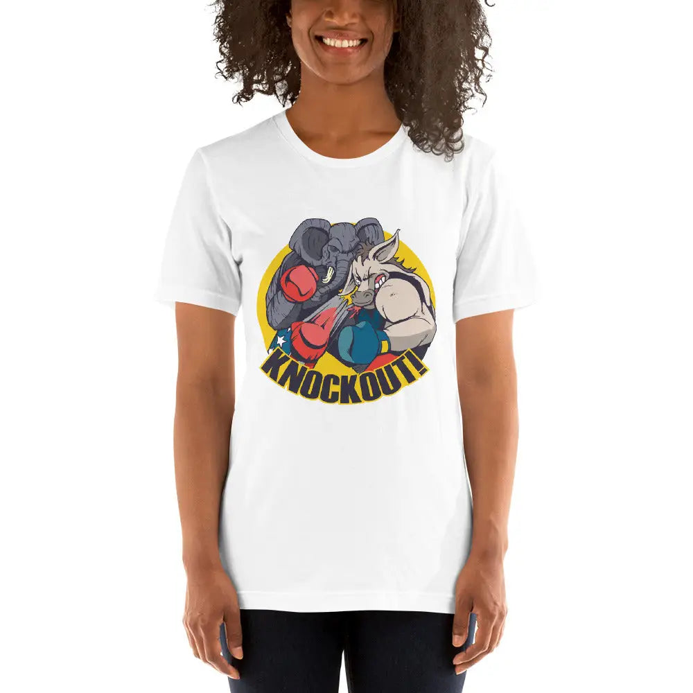 Elephant Donkey Knockout Unisex T-shirt - Republican