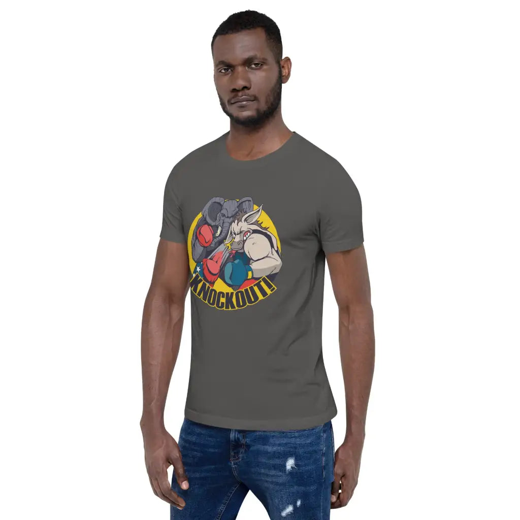 Elephant Donkey Knockout Unisex T-shirt - Republican