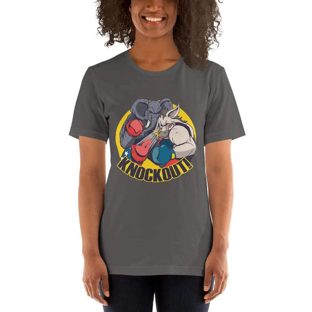 Elephant Donkey Knockout Unisex T-shirt - Republican