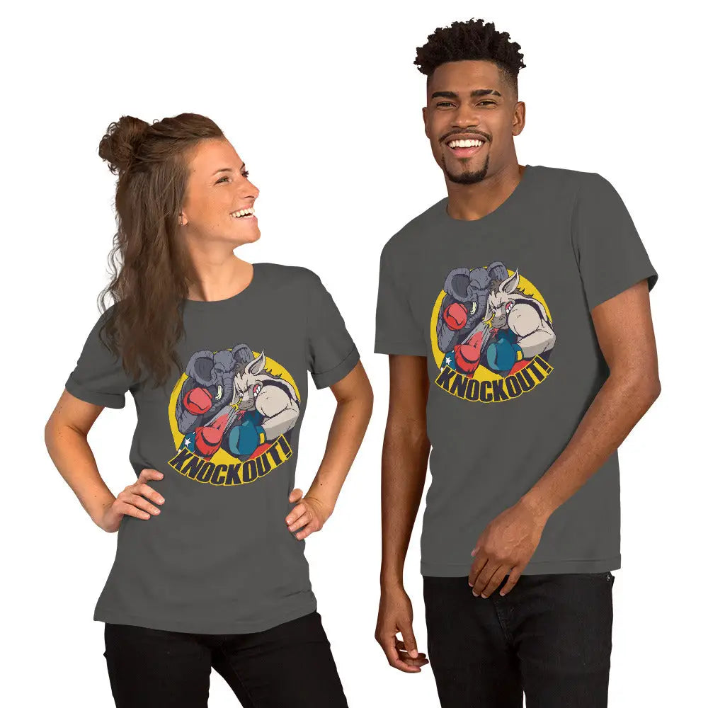 Elephant Donkey Knockout Unisex T-shirt - Republican