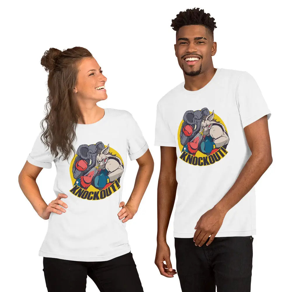 Elephant Donkey Knockout Unisex T-shirt - Republican