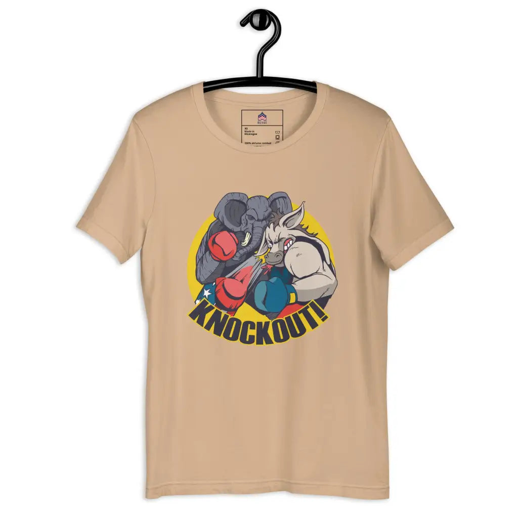 Elephant Donkey Knockout Unisex T-shirt - Tan / Xs -