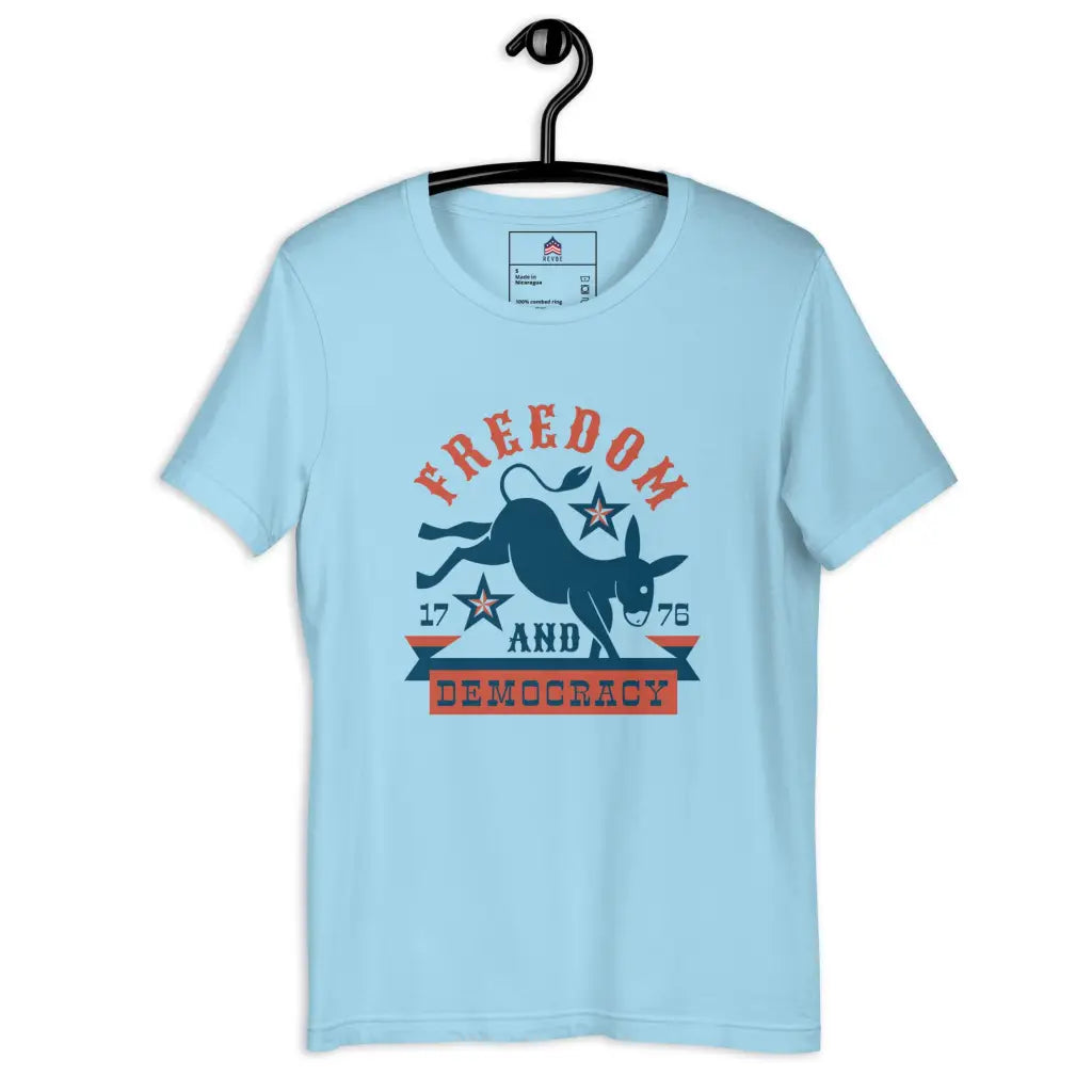 Freedom And Democracy Unisex T-shirt - Ocean Blue / s -