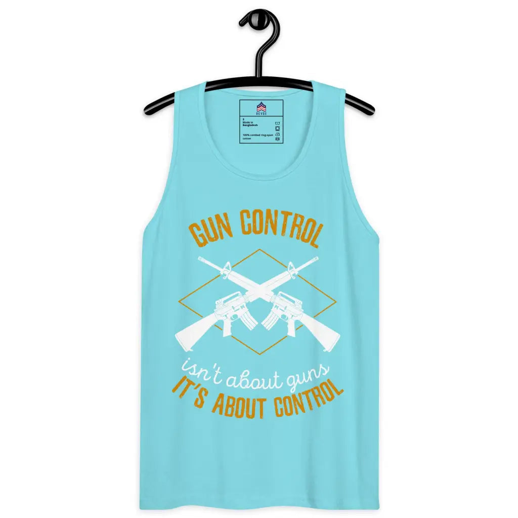 Gun Control Men’s Premium Tank Top - Pacific Blue / s -