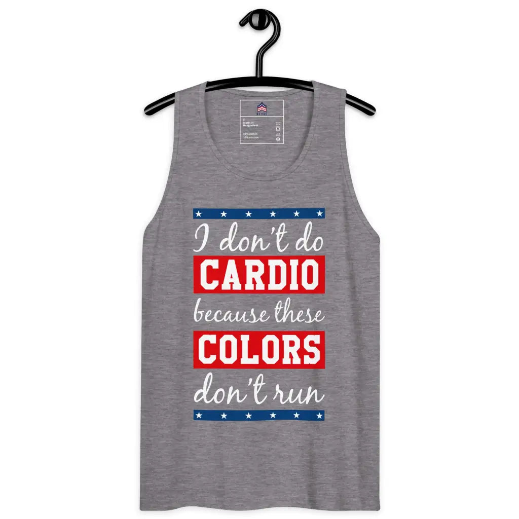 I Don’t Do Cardio Men’s Premium Tank Top - Athletic Heather