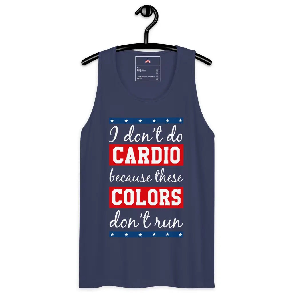 I Don’t Do Cardio Men’s Premium Tank Top - Harbor Blue / s -