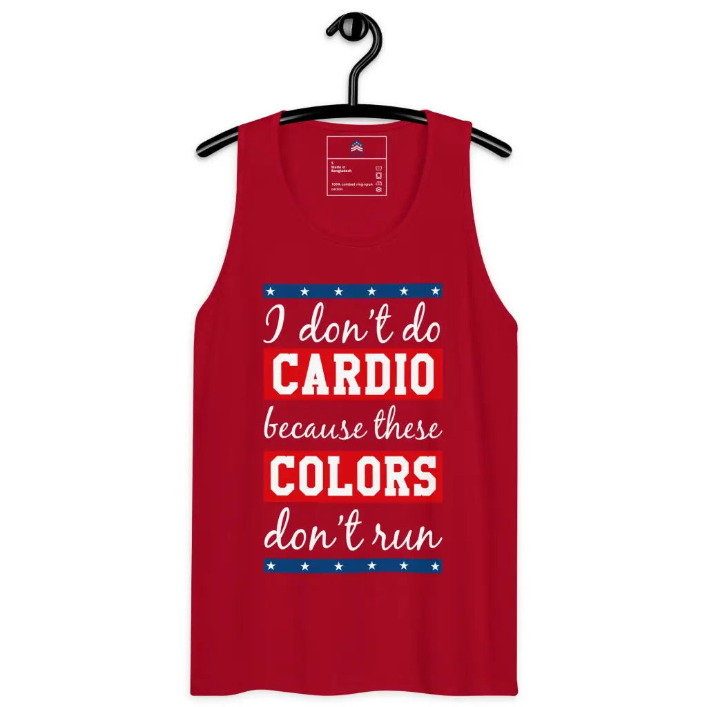 I Don’t Do Cardio Men’s Premium Tank Top - Red / s -