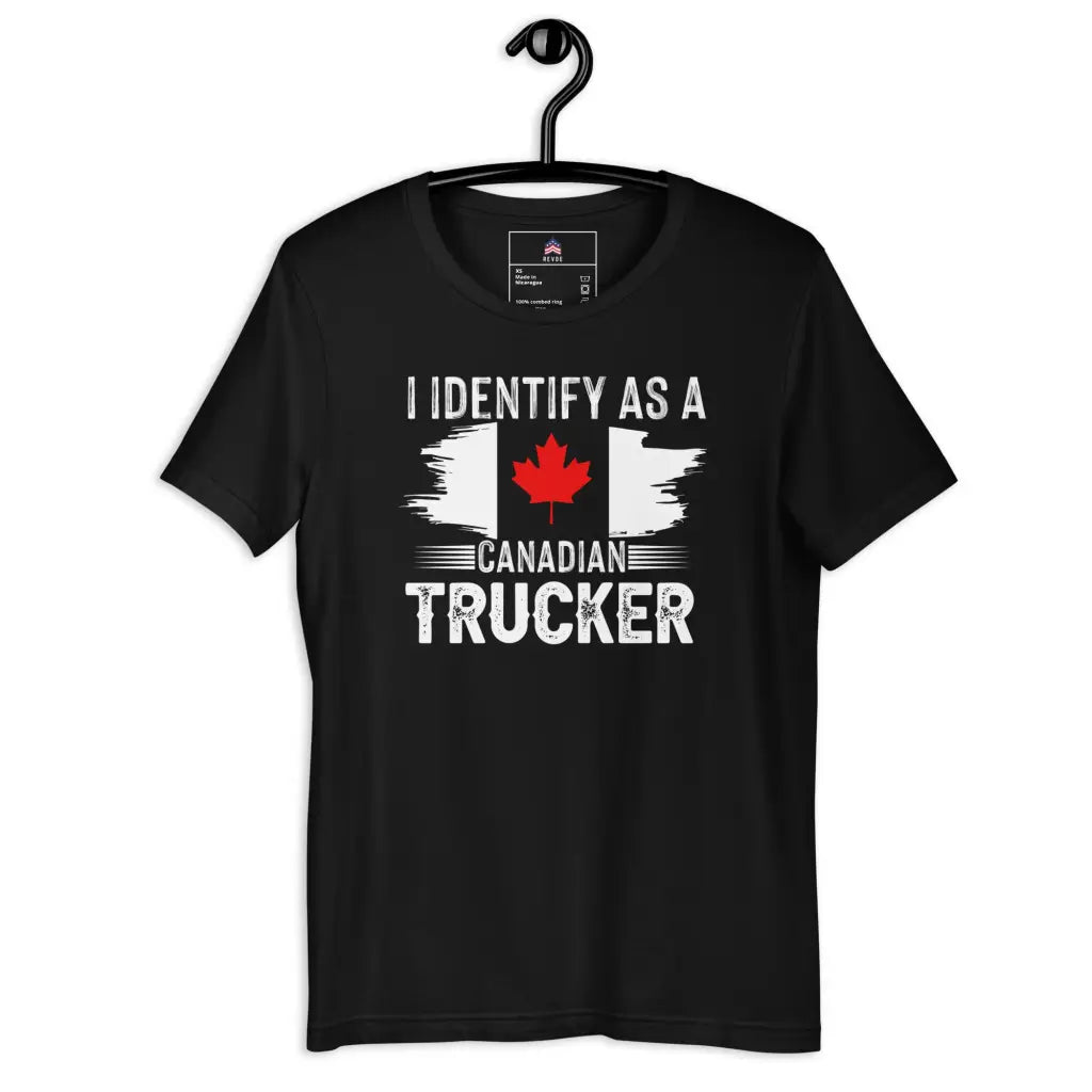 I Identify As a Canadian Trucker Unisex T-shirt - Black / Xs