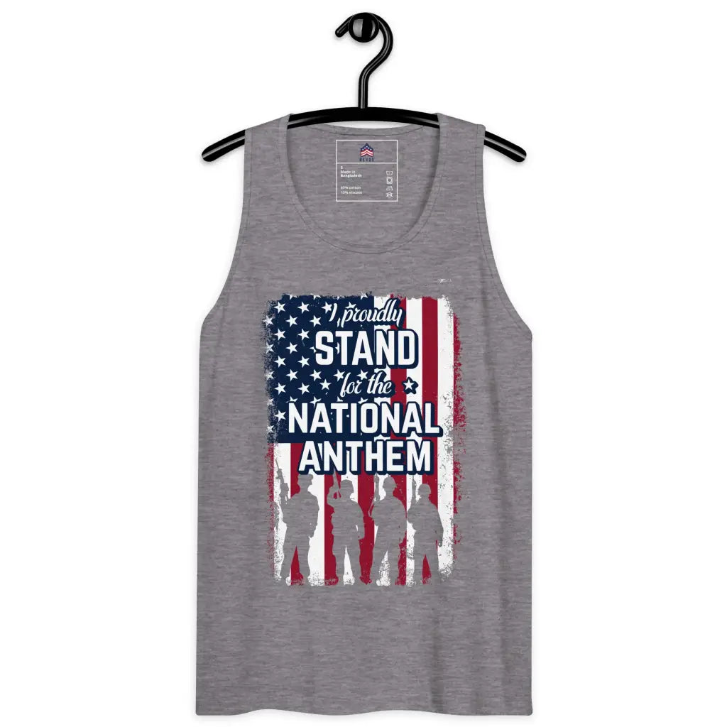 I Proudly Stand Men’s Premium Tank Top - Athletic Heather /