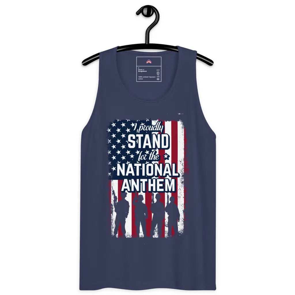 I Proudly Stand Men’s Premium Tank Top - Harbor Blue / s -