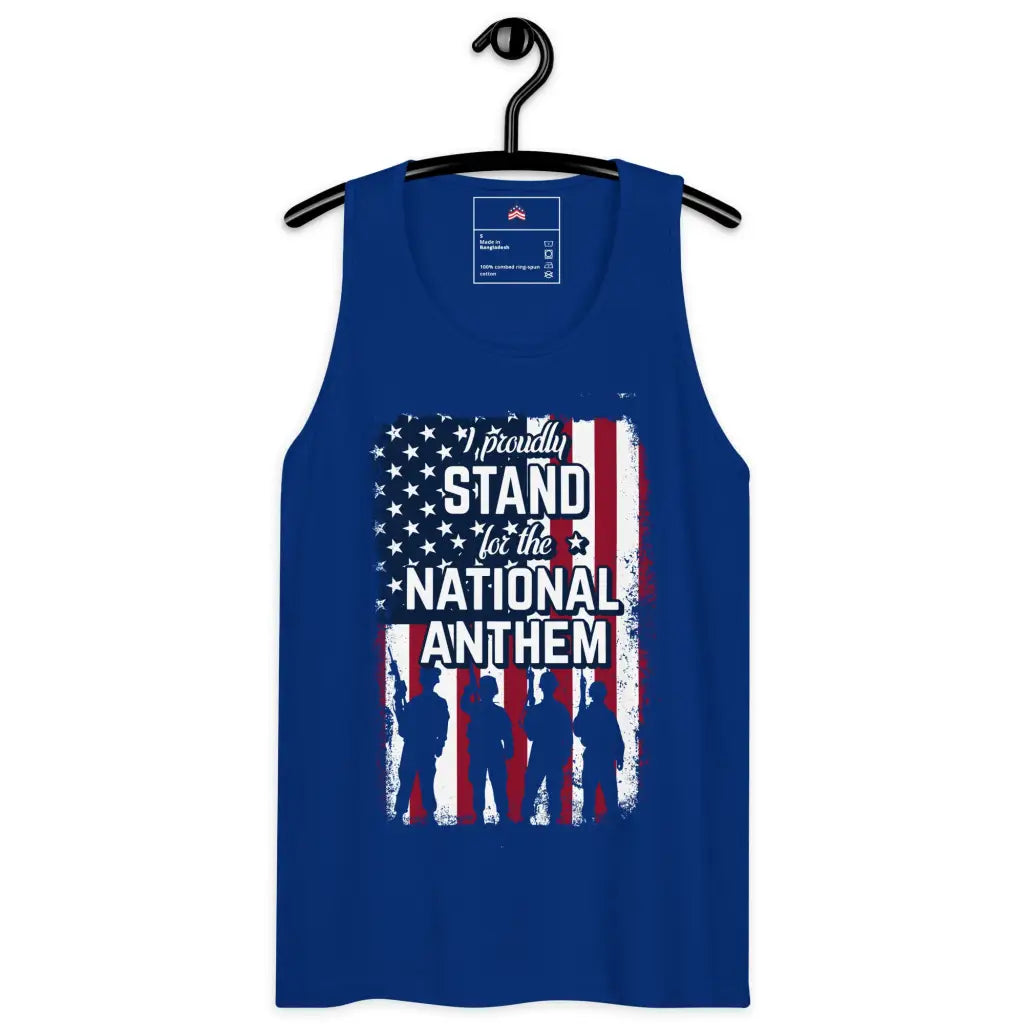 I Proudly Stand Men’s Premium Tank Top - Team Royal / s -