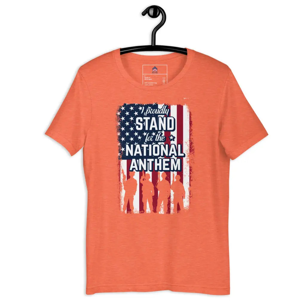 I Proudly Stand Unisex T-shirt - Heather Orange / s -