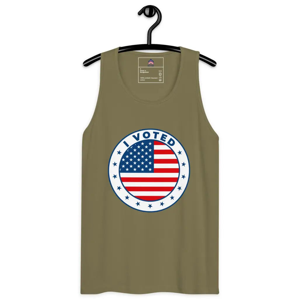 I Voted Men’s Premium Tank Top - Military Green / s -