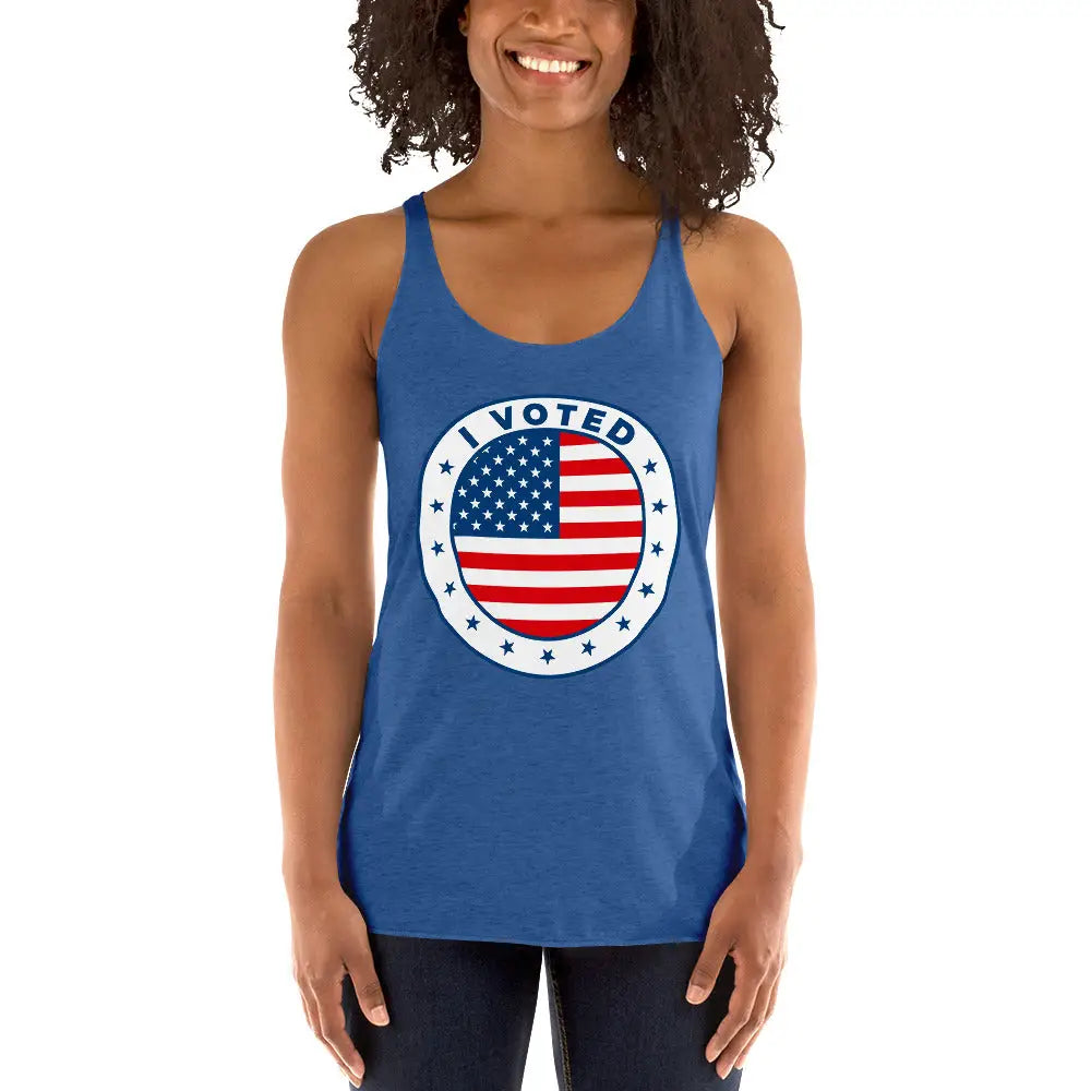 I Voted Women’s Racerback Tank - Democratic