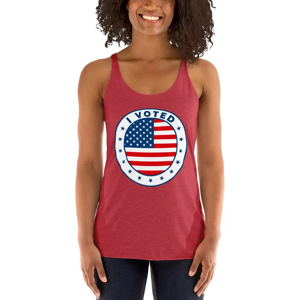 I Voted Women’s Racerback Tank - Democratic