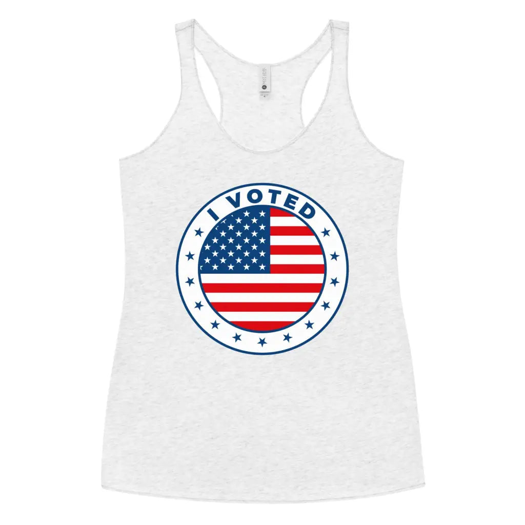 I Voted Women’s Racerback Tank - Heather White / Xs -