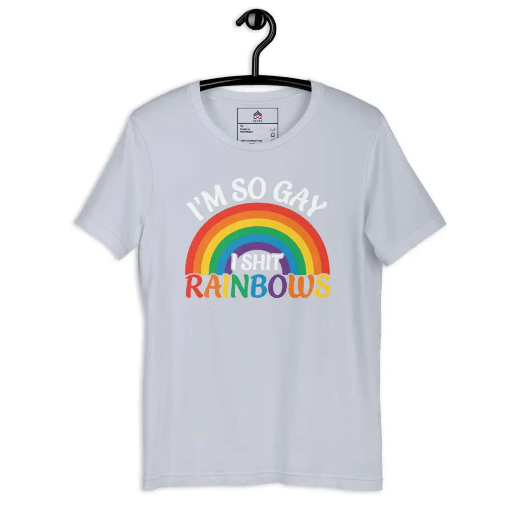 I’m So Gay i Shit Rainbows Unisex T-shirt - Light Blue / Xs